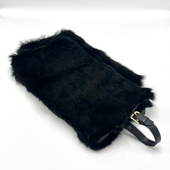 KORS Michael Kors Genuine Rabbit Fur Boot Covers with Adjustable Leather Strap - Picture 2 of 5